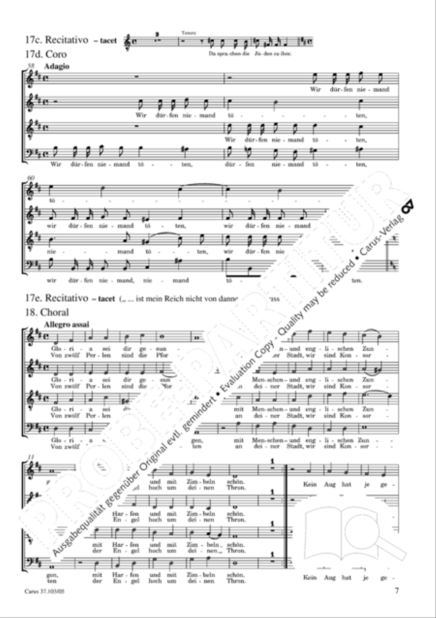 St. John Passion (Johannes-Passion) SSATB scores gallery preview page 8