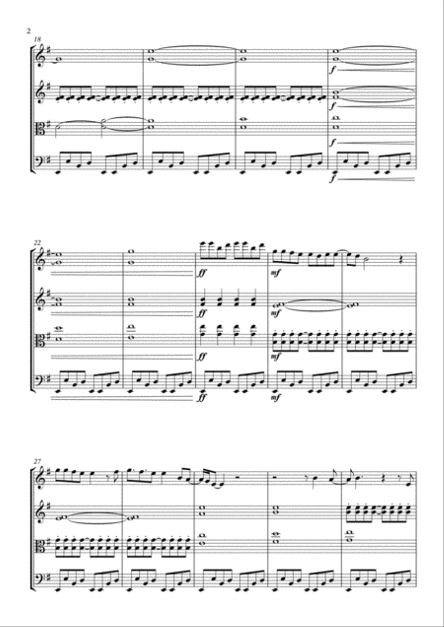 Livin' On A Prayer String Quartet scores gallery preview page 2