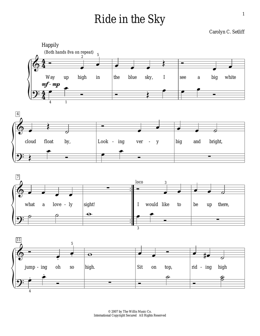 Ride In The Sky Piano Method scores gallery preview page 1