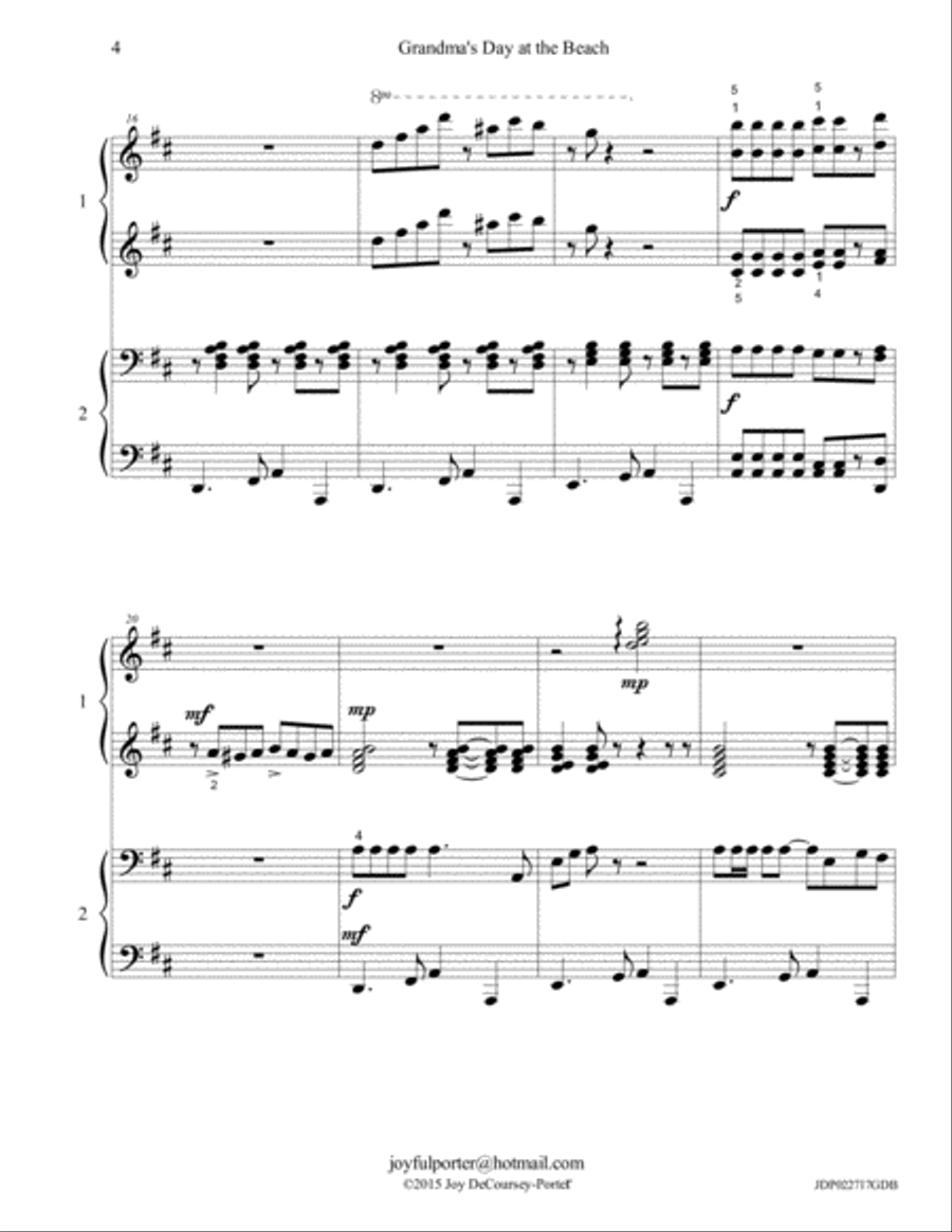 Grandma's Day at the Beach Piano scores gallery preview page 4