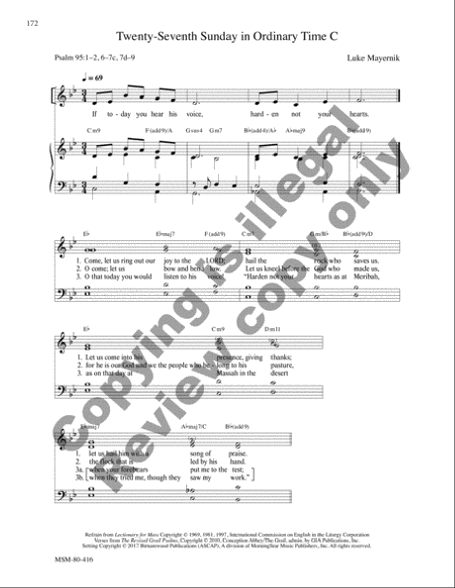 The Five Graces Psalter: Lectionary Psalms 4-Part scores gallery preview page 27