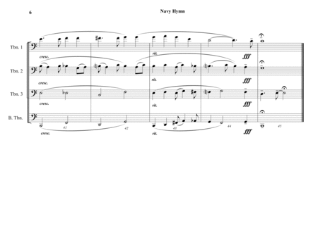 Navy Hymn ("Eternal Father, Strong to Save") - Trombone Choir or Quartet - Advanced Intermediate image number null