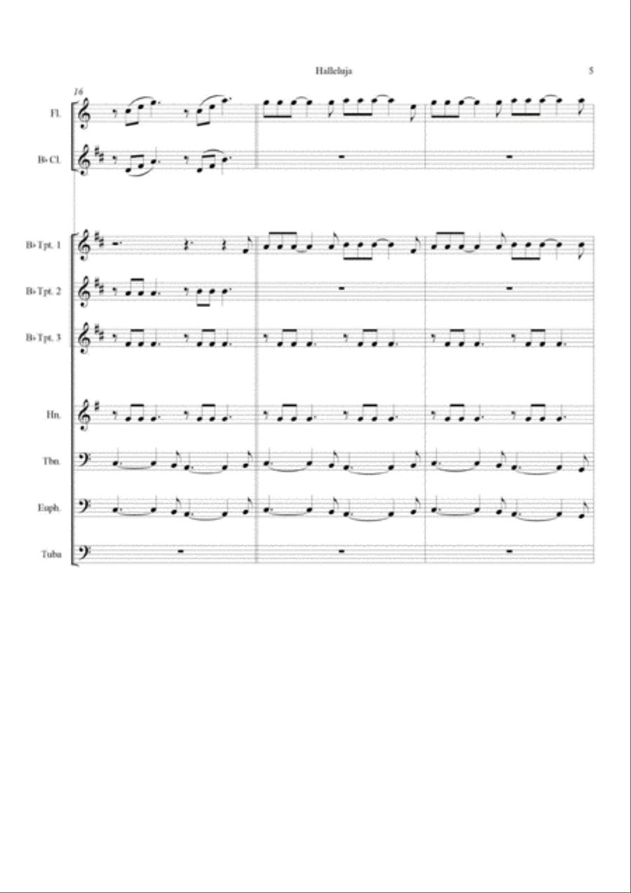 Hallelujah Hallelujah Concert Band scores gallery preview page 5