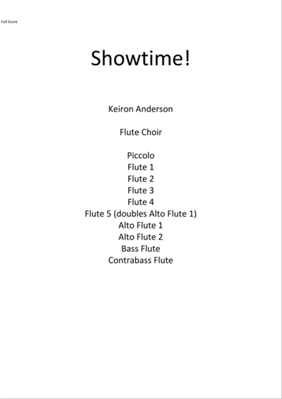 Showtime! Flute scores gallery preview page 1