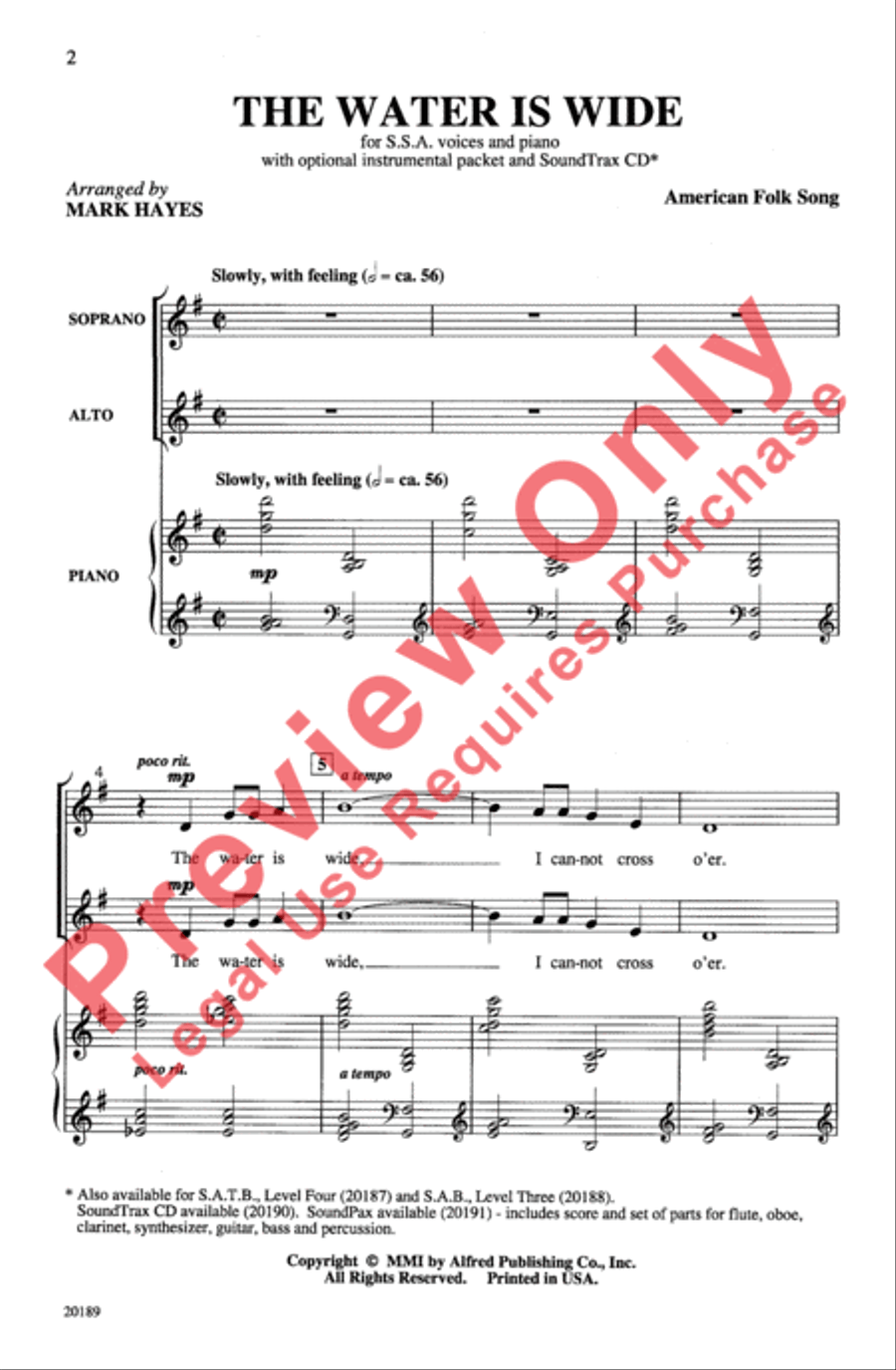 The Water Is Wide Women's Choir scores gallery preview page 2