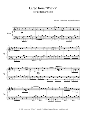 Book cover for Largo from Winter (Vivaldi) - pedal harp solo