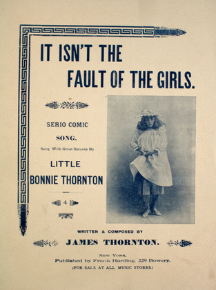 Book cover for It Isn't the Fault of the Girls. Serio Comic Song