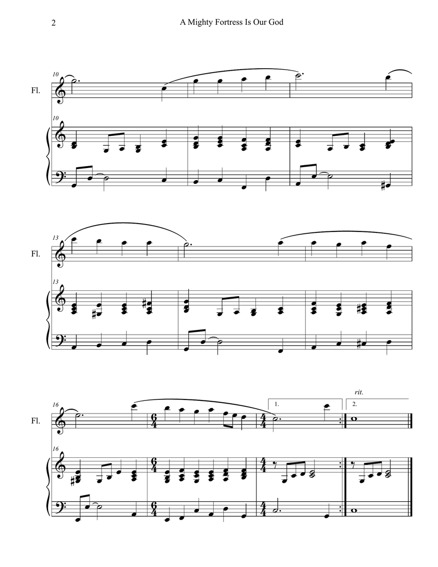 50 Greatest Hymns for Flute Solo with Piano Accompaniment Flute Solo scores gallery preview page 6