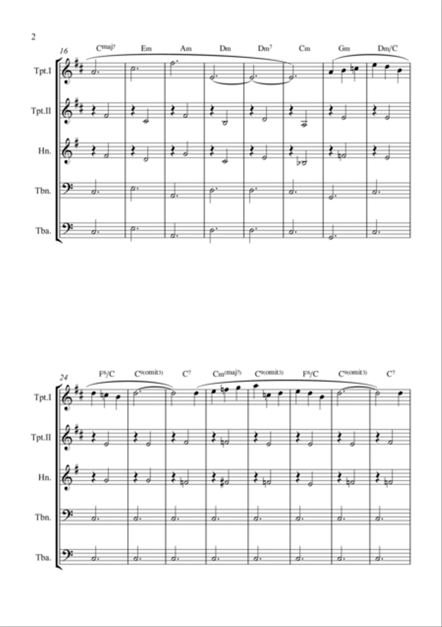 Gymnopédie No. 1 Brass Quintet scores gallery preview page 2
