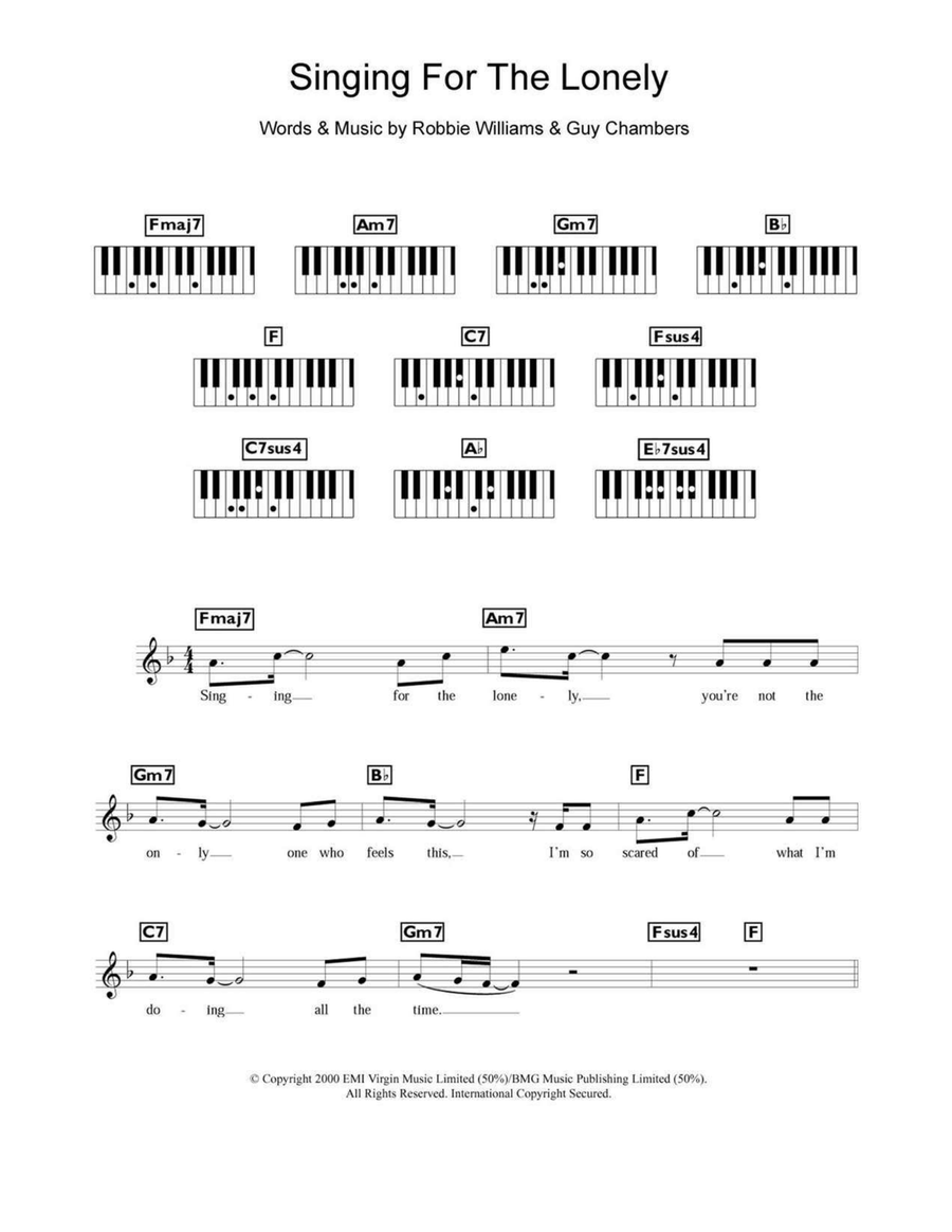 Singing For The Lonely Singing For The Lonely Piano scores gallery preview page 1