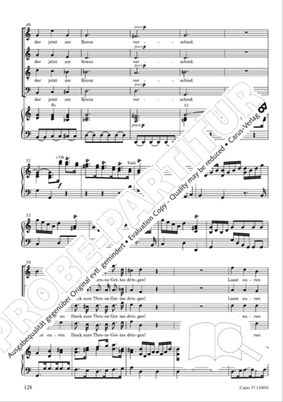 Markuspassion. Werkausgabe Reihe 1, Bd. 7 (Homilius) 4-Part scores gallery preview page 135
