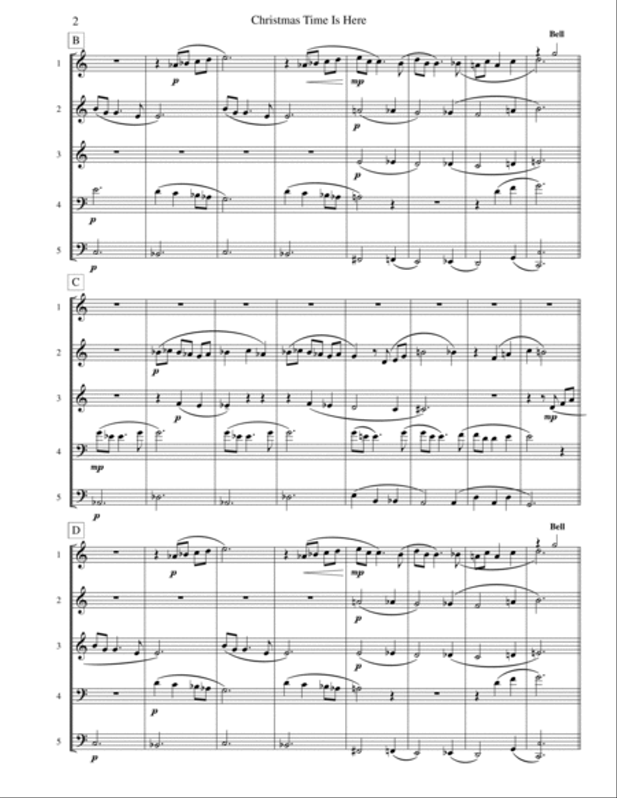 Christmas Time Is Here Woodwind Quintet scores gallery preview page 3