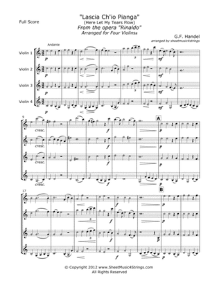 Handel, G. - Rinaldo for Four Violins