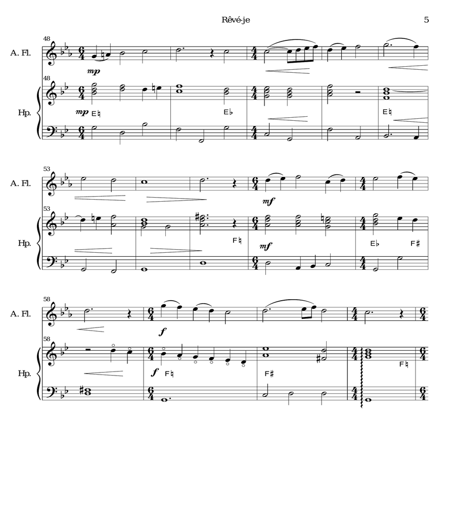 Rêvé-je (Am I dreaming) for alto flute and harp image number null
