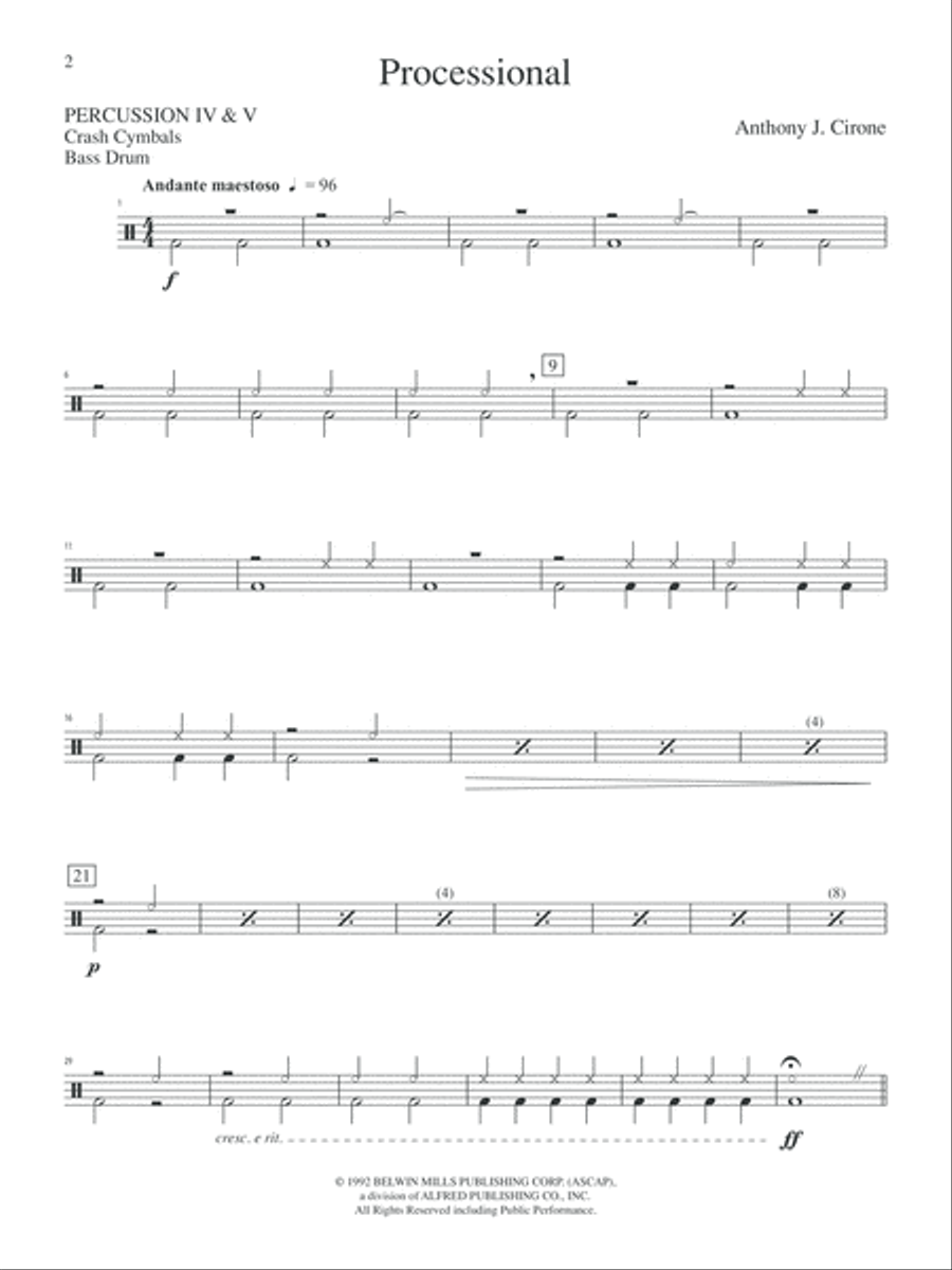 The Anthony J. Cirone Intermediate Percussion Ensemble Collection: 4th & 5th Percussion Percussion Ensemble scores gallery preview page 2