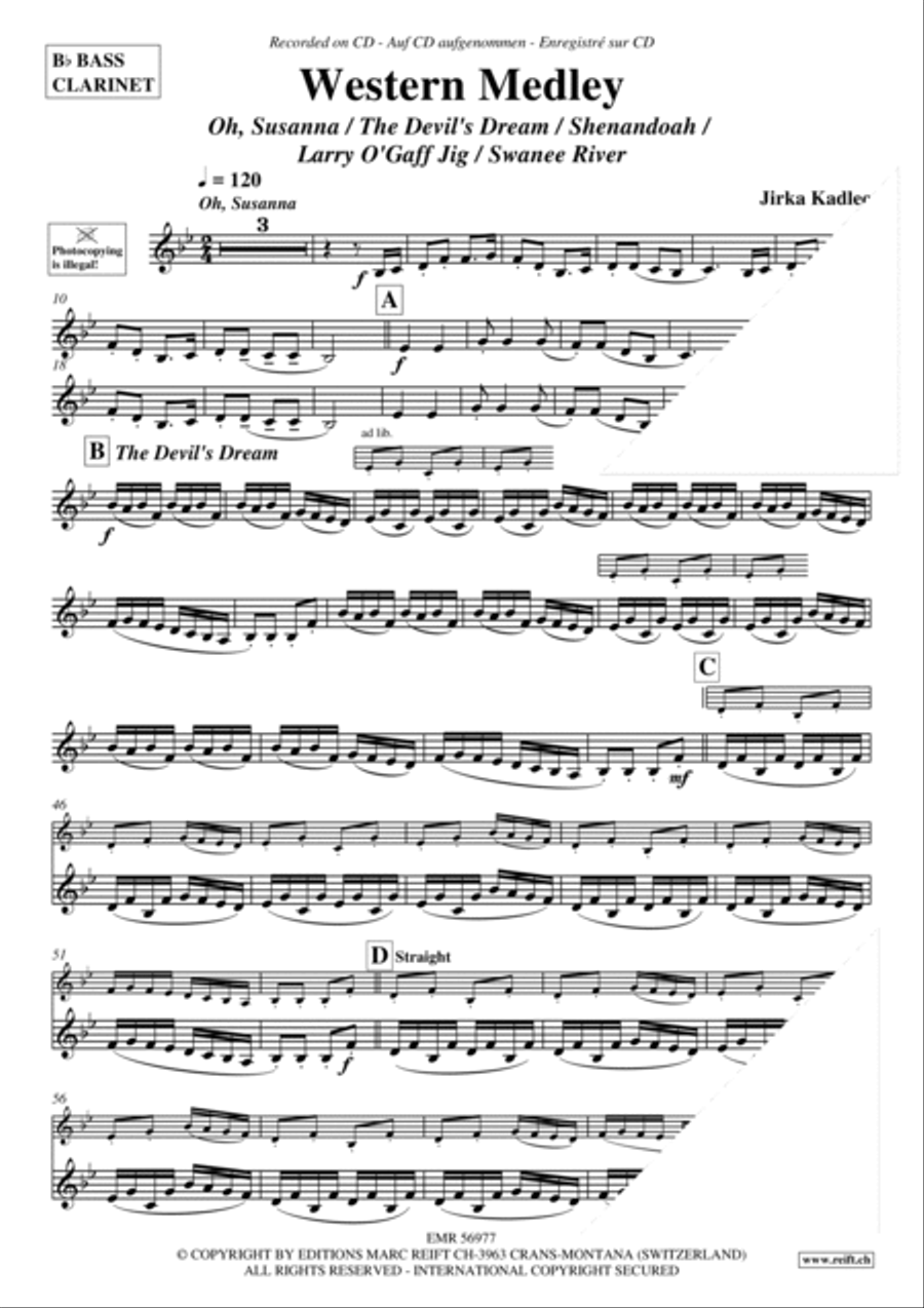 Western Medley Bass Clarinet scores gallery preview page 3