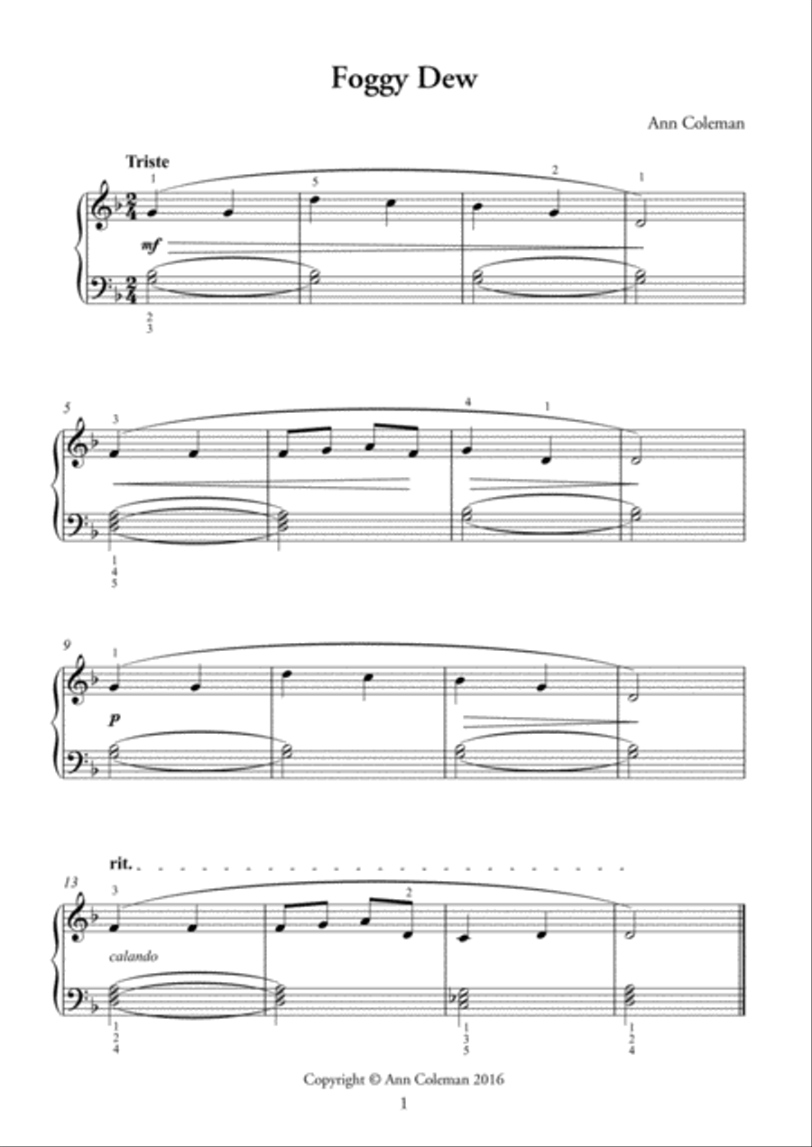 Foggy Dew Piano Method scores gallery preview page 1