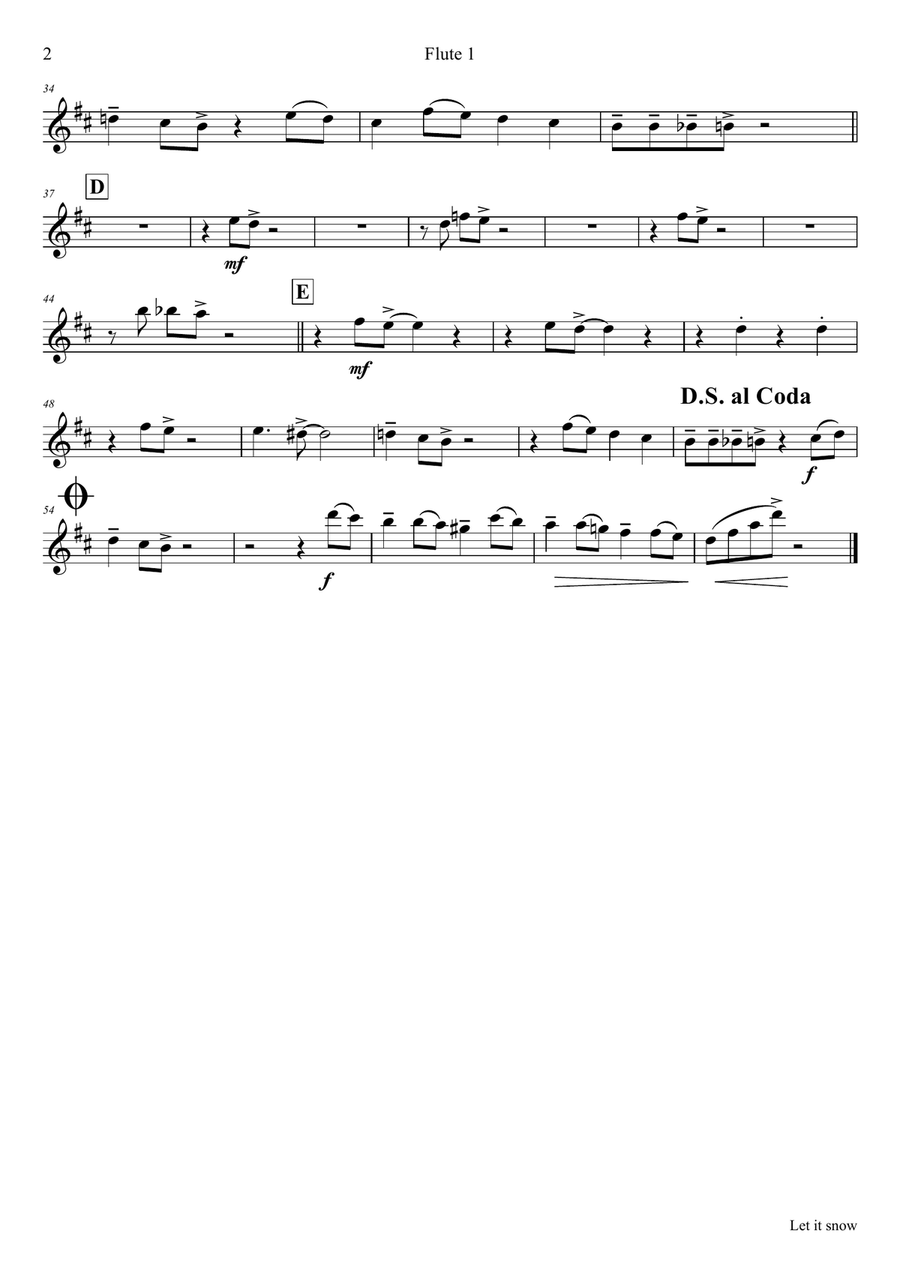 Let It Snow! Let It Snow! Let It Snow! Flute Quartet scores gallery preview page 5