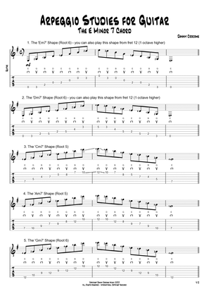 Book cover for Arpeggio Studies for Guitar - The E Minor 7 Chord