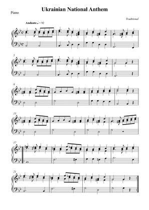 Ukrainian National Anthem - Piano