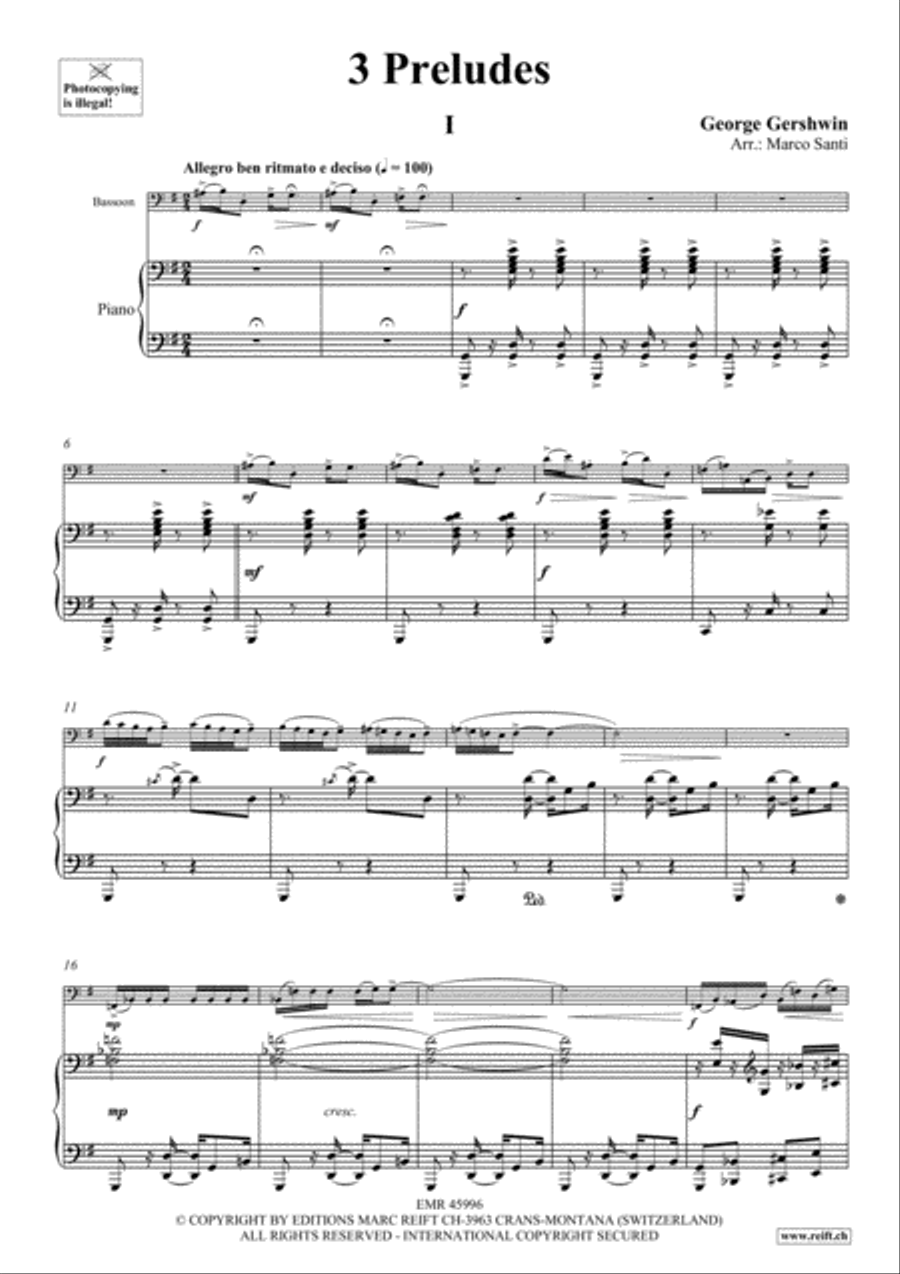3 Preludes Bassoon Solo scores gallery preview page 5