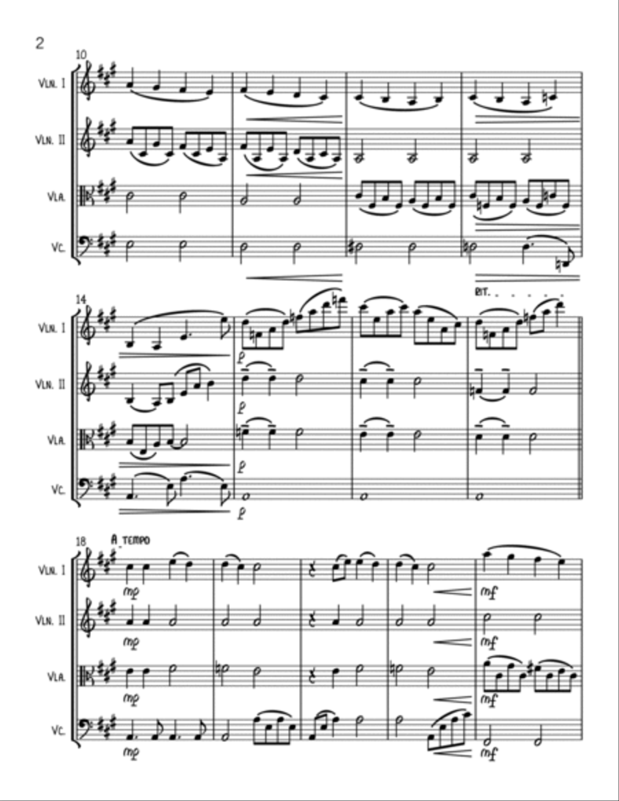 Glasgow Love Theme String Quartet scores gallery preview page 2