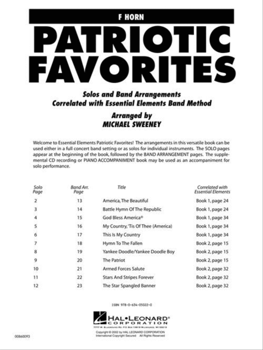 Patriotic Favorites Patriotic Favorites Concert Band Methods scores gallery preview page 3