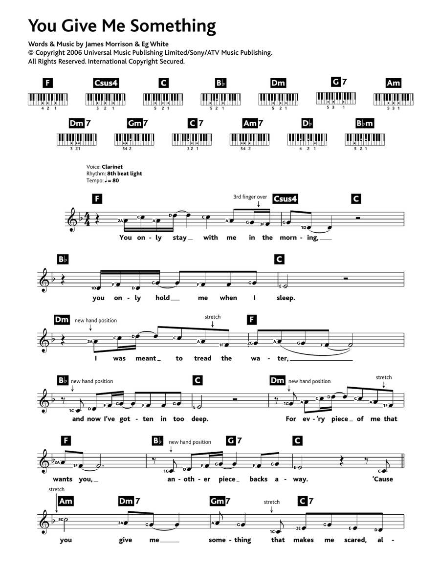 You Give Me Something Piano Solo scores gallery preview page 1