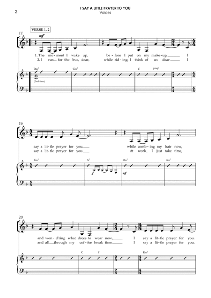 I Say A Little Prayer - Score Only Jazz Ensemble scores gallery preview page 2