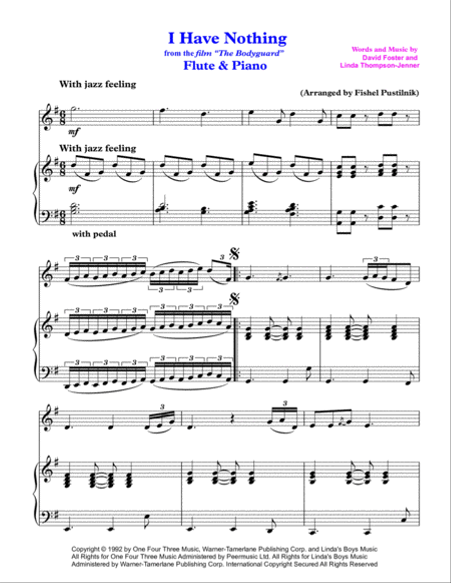 I Have Nothing Flute Solo scores gallery preview page 2