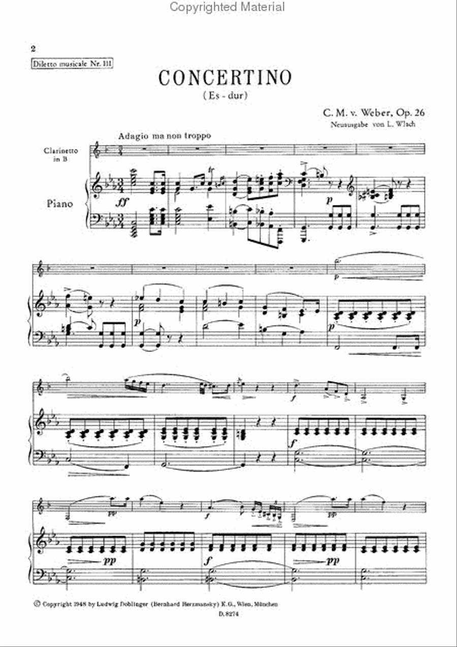 Concertino Es-Dur op. 26 Concertino Es-Dur op. 26 Clarinet Solo scores gallery preview page 2