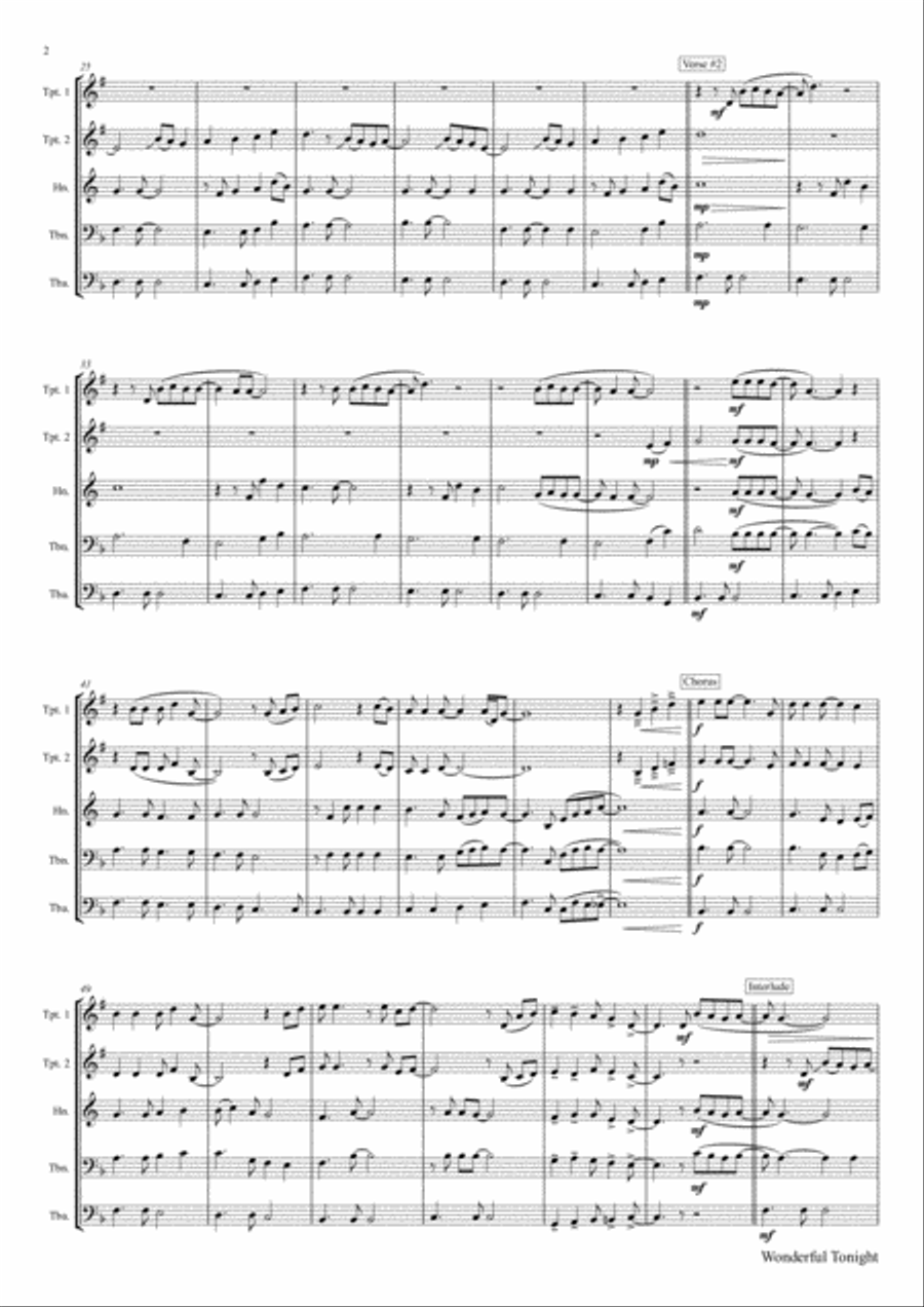 Wonderful Tonight Euphonium scores gallery preview page 3