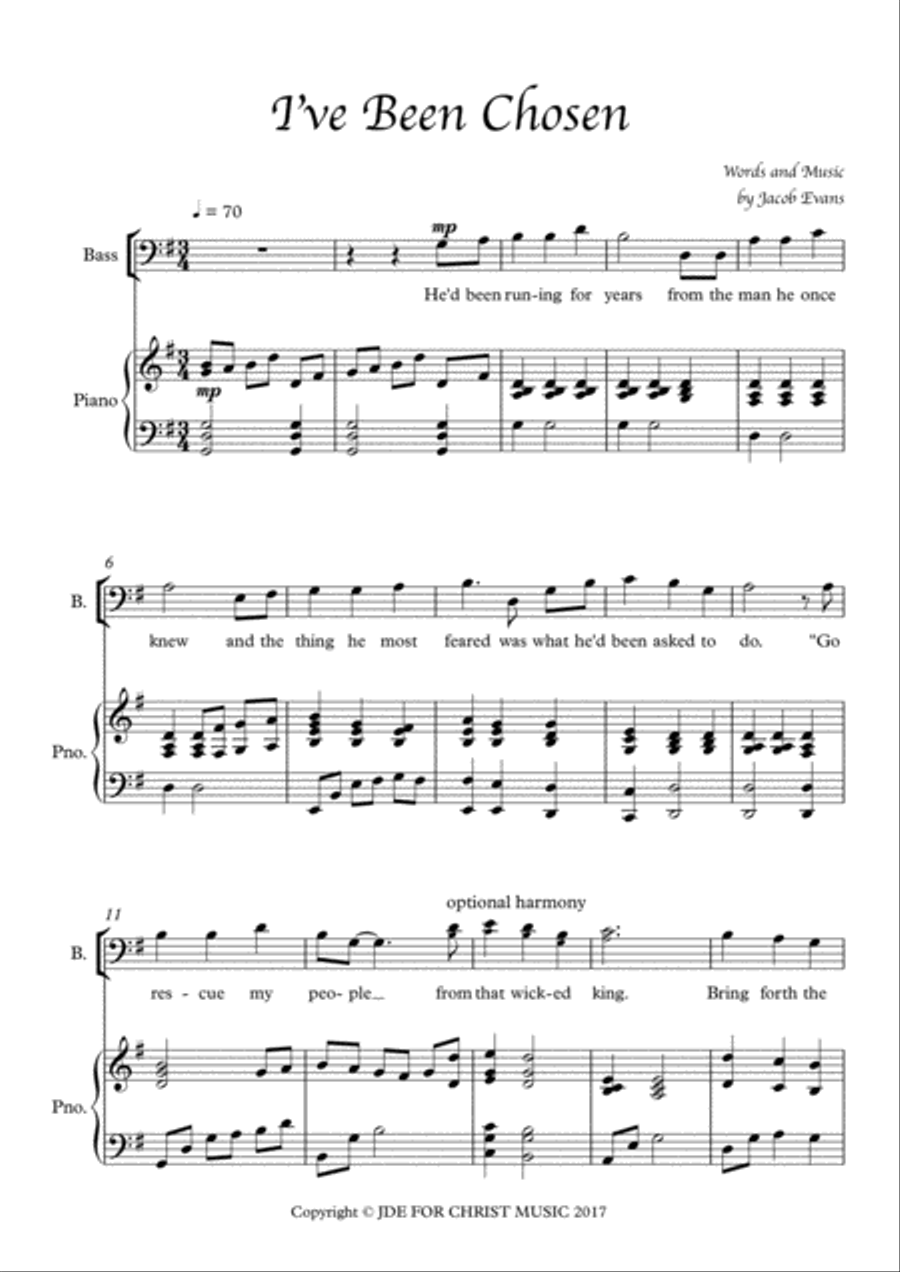 I've Been Chosen 4-Part scores gallery preview page 1