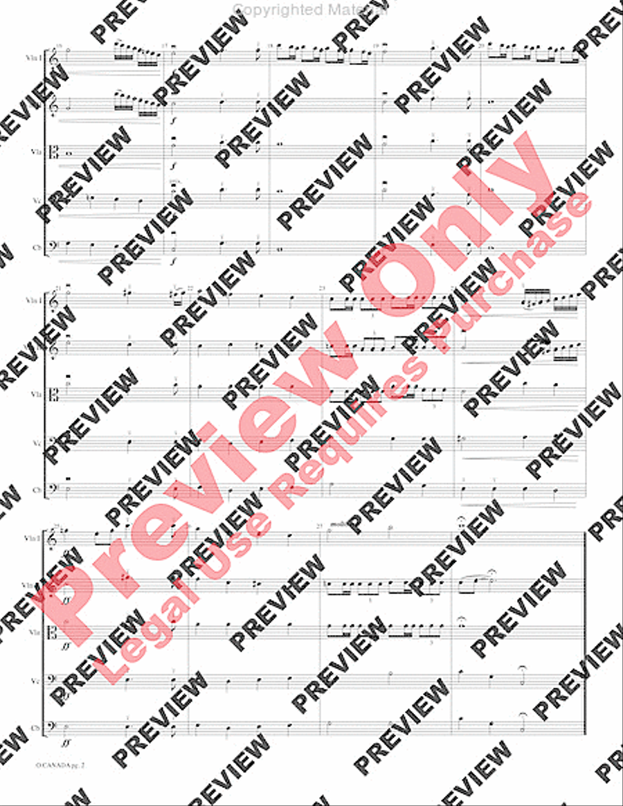 O Canada String Orchestra scores gallery preview page 5