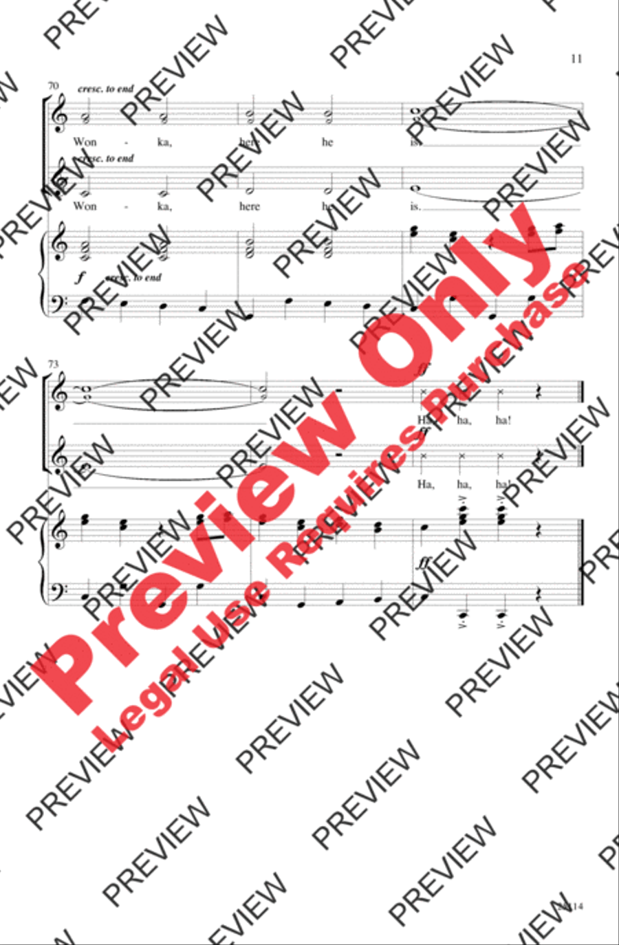 Wonka's Welcome Song Wonka's Welcome Song 2-Part scores gallery preview page 10