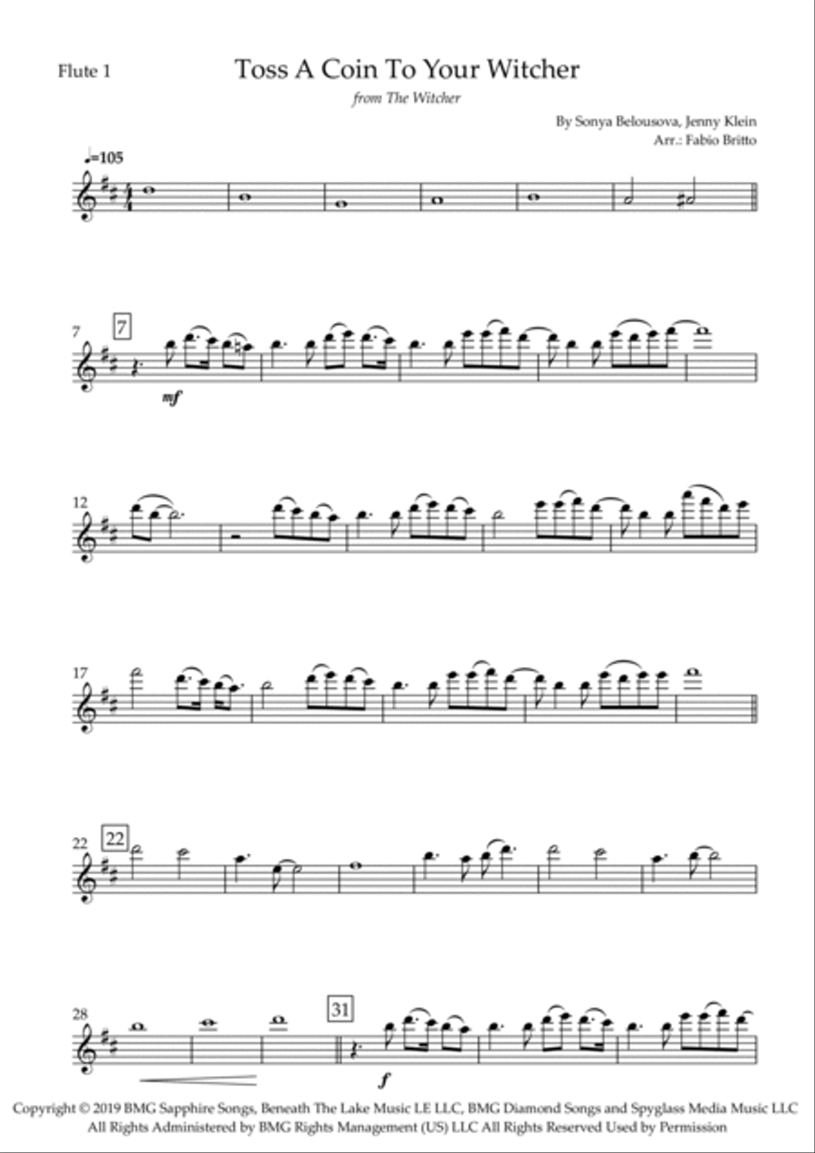 Toss A Coin To Your Witcher Flute Trio scores gallery preview page 5