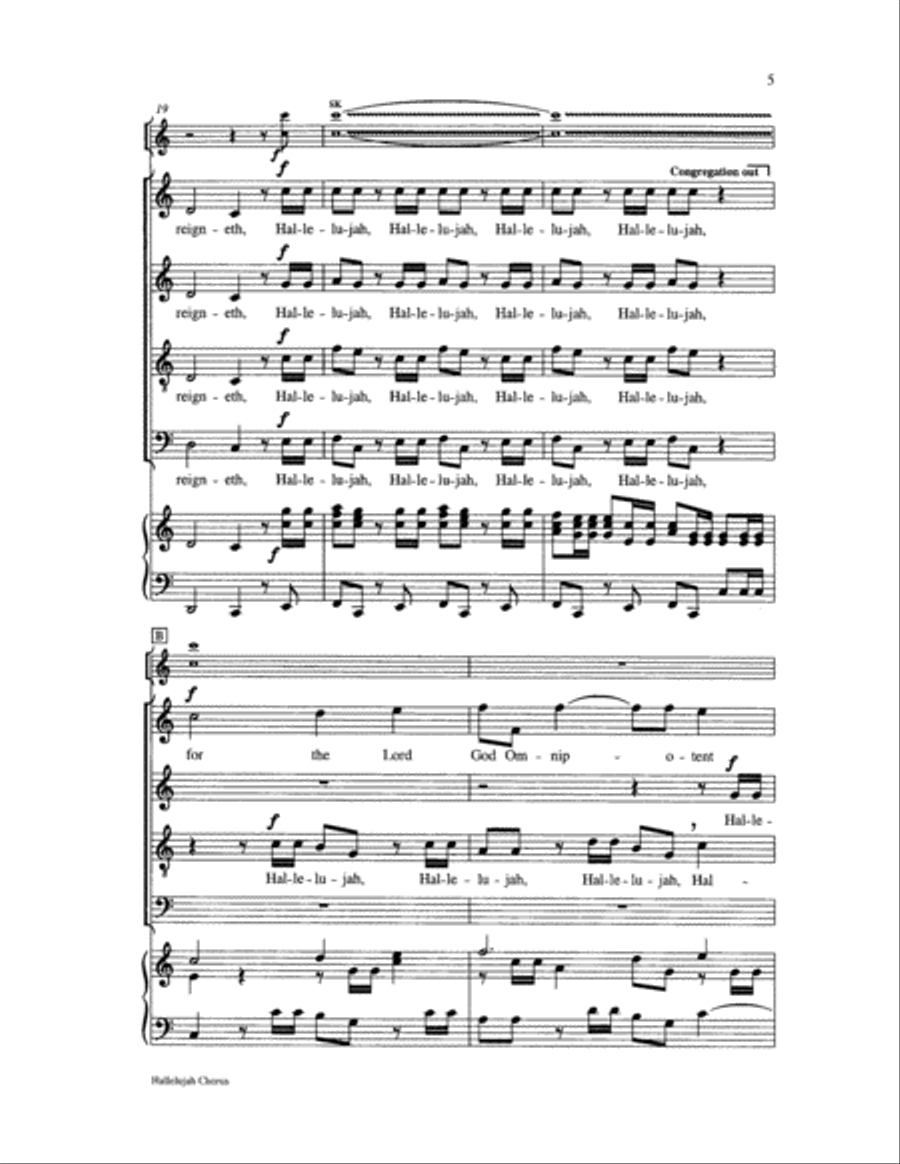 Hallelujah Chorus 4-Part scores gallery preview page 5