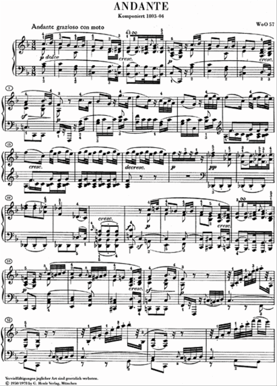 Andante F Major WoO 57 Andante F Major WoO 57 Piano Solo scores gallery preview page 2