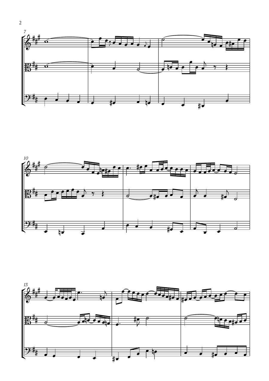 Johann Sebastian Bach - Air on the G String (for French Horn, Viola and Bassoon) Small Ensemble scores gallery preview page 2