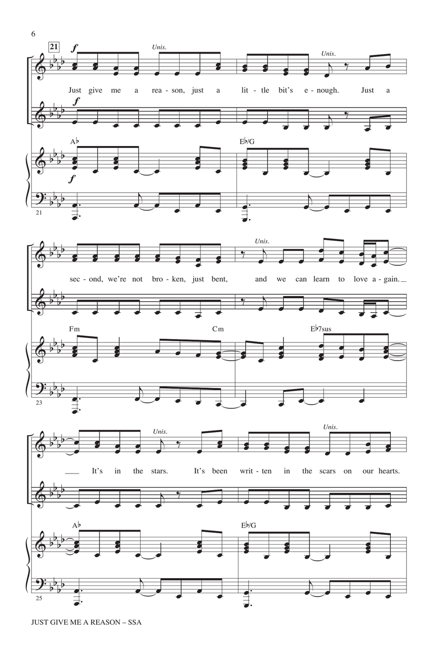 Just Give Me A Reason Just Give Me A Reason SSA scores gallery preview page 5