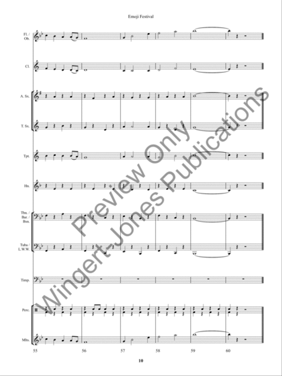 Emoji Festival Emoji Festival Concert Band scores gallery preview page 13