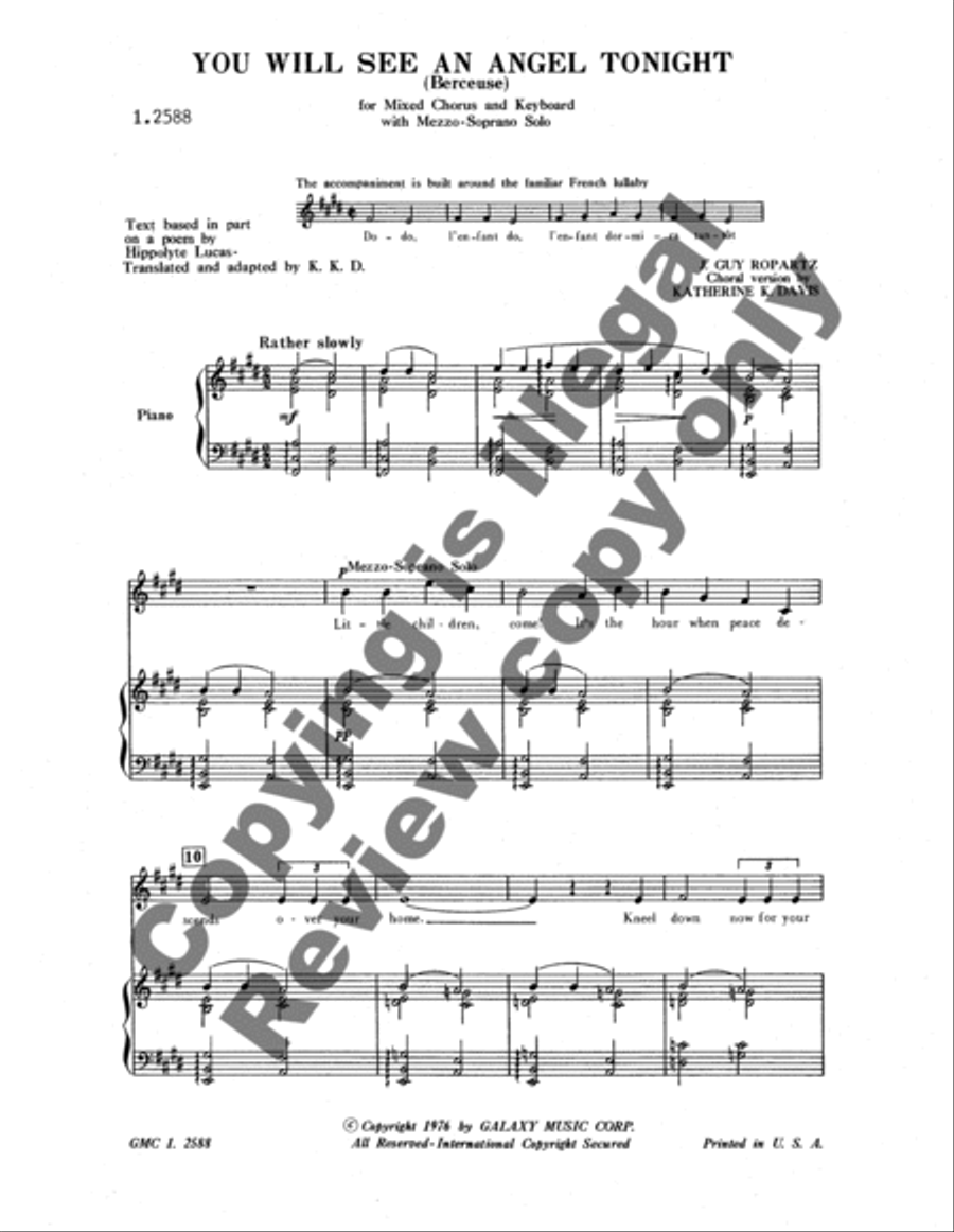 You Will See An Angel Tonight 4-Part scores gallery preview page 7