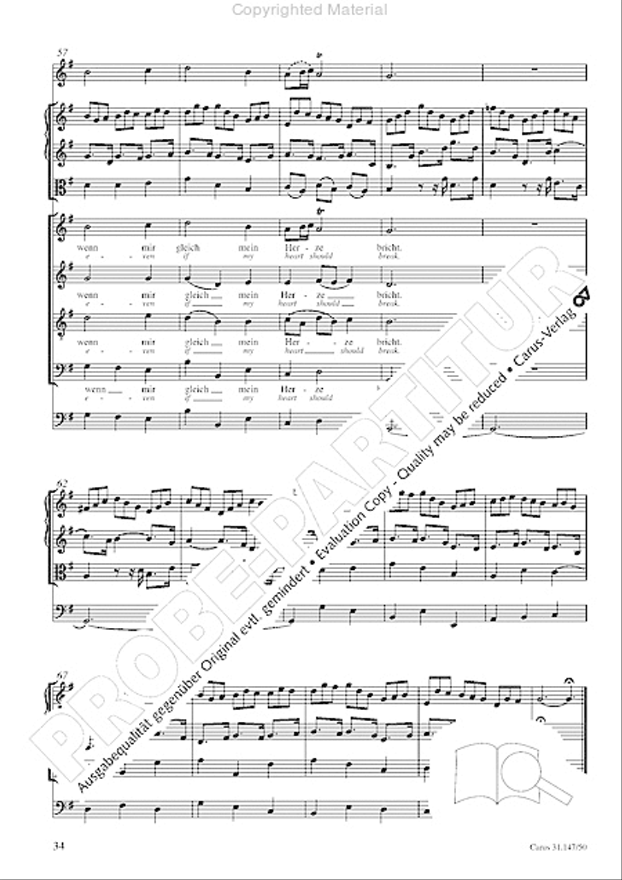 Heart and mouth and thought and action (Herz und Mund und Tat und Leben) (Herz und Mund und Tat und Leben) 4-Part scores gallery preview page 36