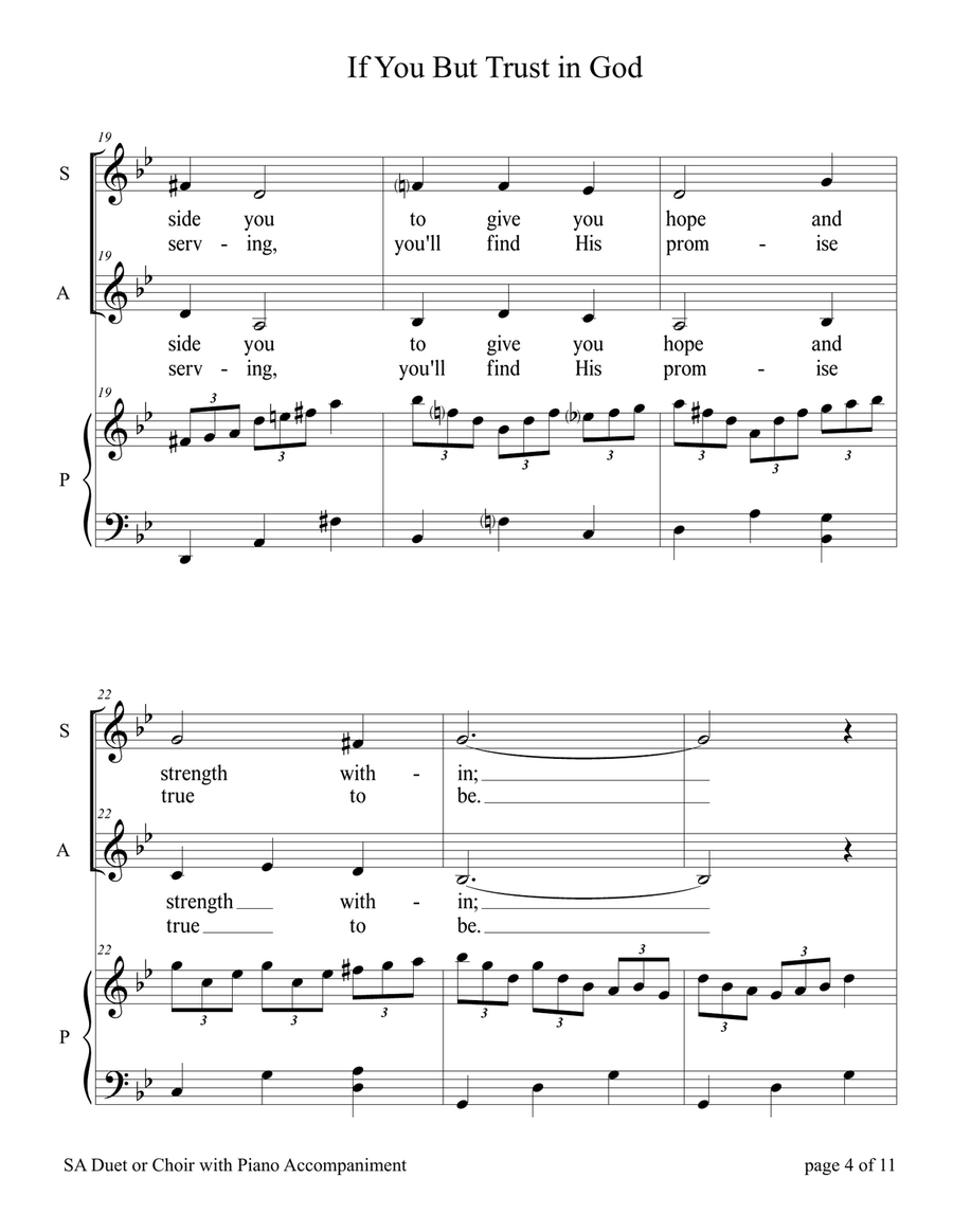If You But Trust in God to Guide You (for SA Duet with Piano accompaniment) SA scores gallery preview page 4