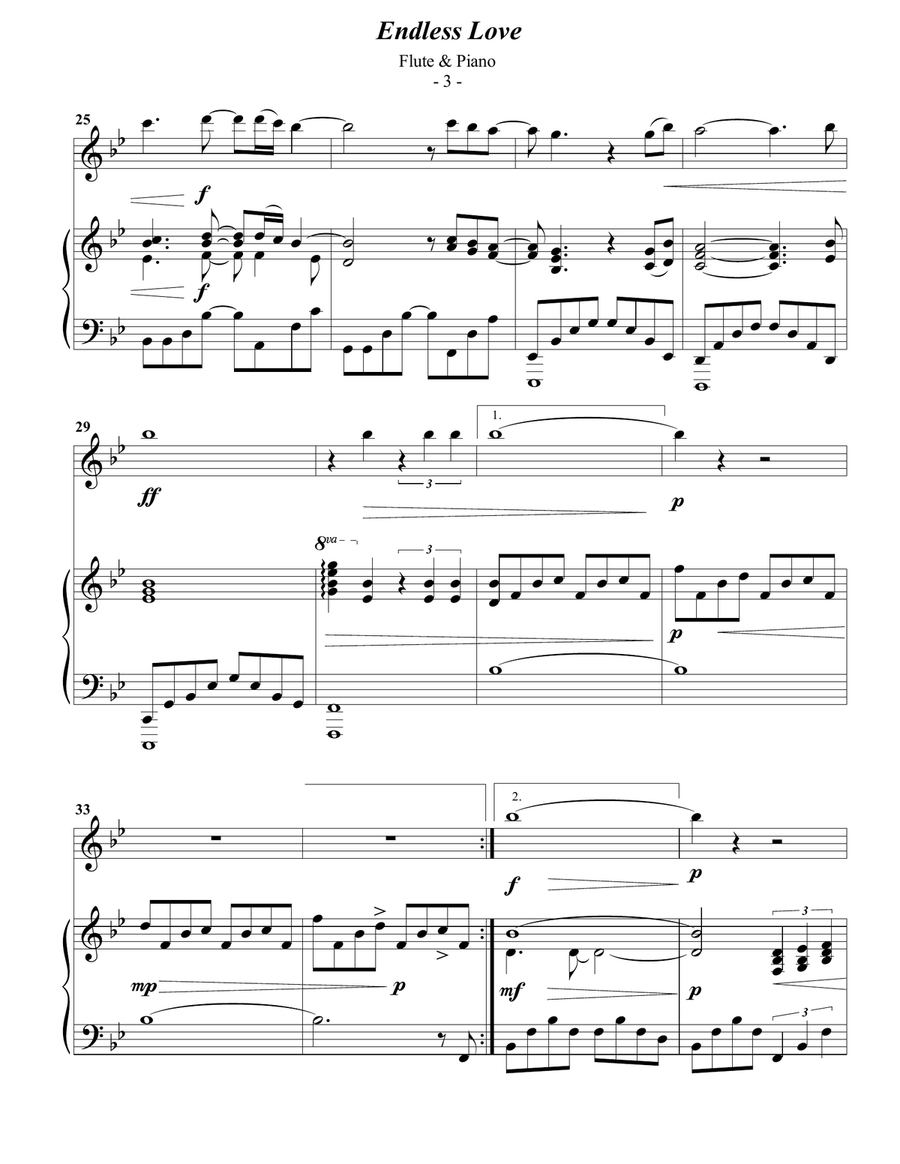Endless Love Flute Solo scores gallery preview page 3