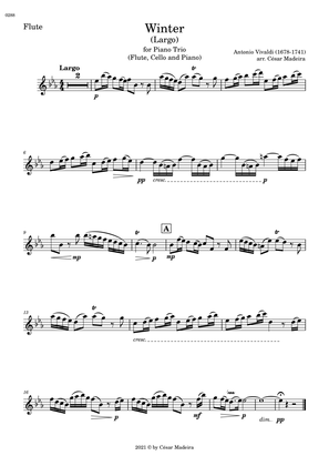 Book cover for Winter by Vivaldi - Flute, Cello and Piano - II. Largo (Individual Parts)