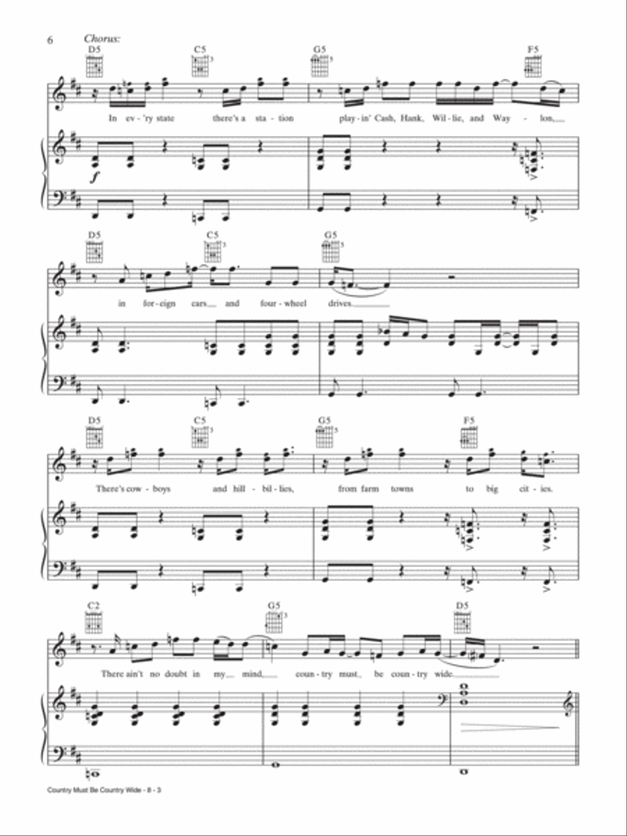 Country Must Be Country Wide Piano, Vocal, Guitar scores gallery preview page 3
