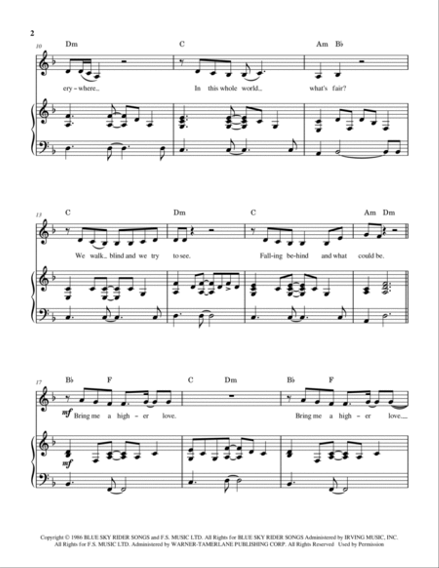 Higher Love Voice scores gallery preview page 2