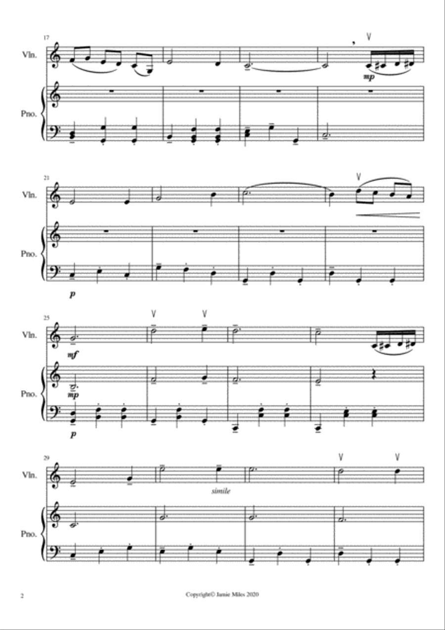 'Little Waltz' for Violin and Piano Violin Solo scores gallery preview page 2