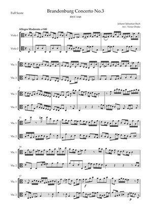 Book cover for Brandenburg Concerto No. 3 in G major, BWV 1048 1st Mov. (J.S. Bach) for Viola Duo